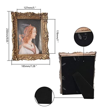 BENERAY Vintage 5x7 Picture Frame, Chic Antique Home Decor