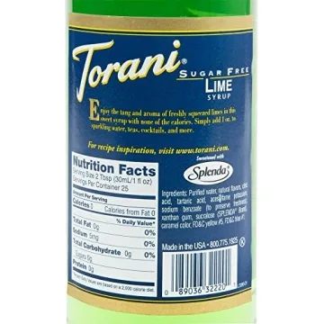 Torani Lime Syrup: Sugar Free Beverage Enhancer 750ml