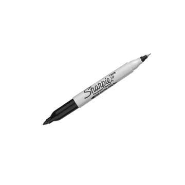 SHARPIE 32162PP Twin Tip Permanent Markers, Fine and Ultra Fine, Black, 2 Count