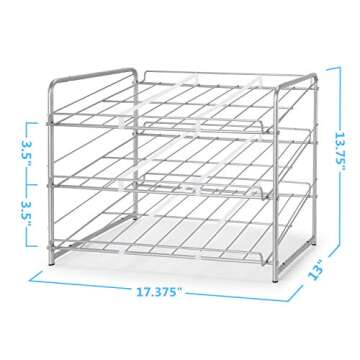 Simple Trending Metal Can Rack Organizer, Stackable Can Storage Dispenser Holds up to 36 Cans for Kitchen Cabinet or Pantry, Silver