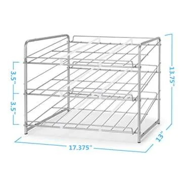 Simple Trending Metal Can Rack Organizer, Stackable Can Storage Dispenser Holds up to 36 Cans for Kitchen Cabinet or Pantry, Silver