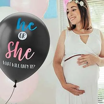 Juvale Gender Reveal Balloon Kit - 36 Inch Confetti Balloons