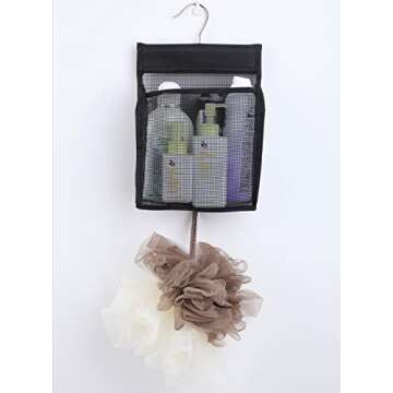 Phying Hanging Mesh Bath Baskets Organizer Storage Shower Caddy College with Hooks for College Dorm Rooms, Gym, Swimming and Travel (1)