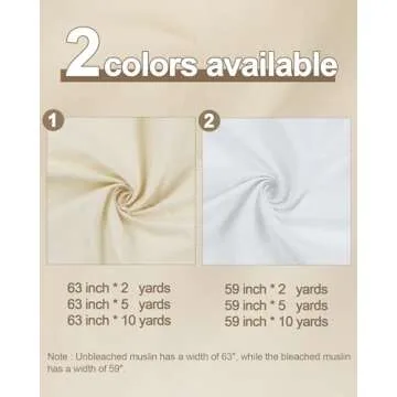 HOTGODEN 100% Cotton Muslin Fabric for Sewing & Crafts