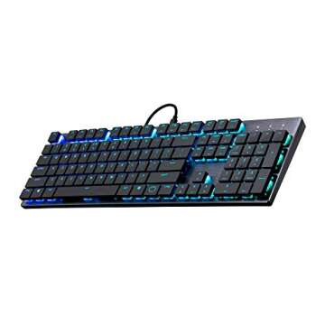 Cooler Master USB Type-C (Keyboard Side), USB 2.0 Type A (Computer Side) Sk-650-Gklr1-US SK650 Mechanical Keyboard with Cherry MX Low Profile Switches In Brushed Aluminum Design,BlacK Layout,Full