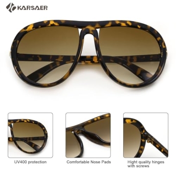 Karsaer Vintage Aviator Sunglasses UV Protection Unisex