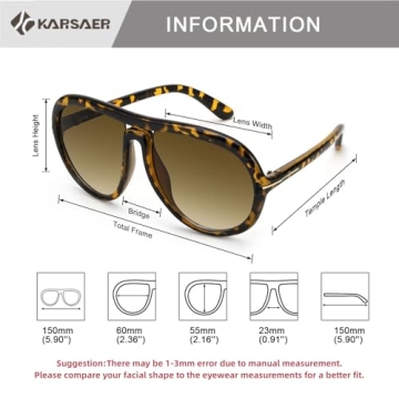 Karsaer Vintage Aviator Sunglasses UV Protection Unisex