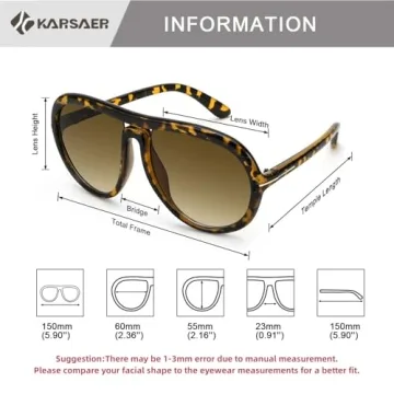 Karsaer Vintage Aviator Sunglasses UV Protection Unisex