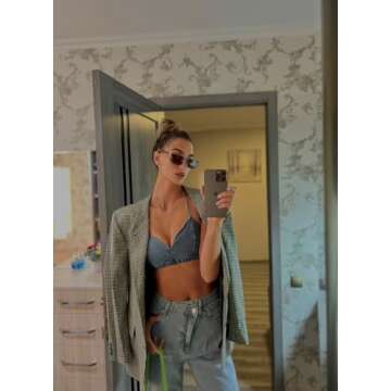 HDLTE Women Wide Leg Criss Cross Jeans High Waist Baggy Jeans Loose Boyfriend Jeans Denim Pants Y2K ...