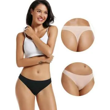 Voenxe Women’s Seamless Thong Underwear 5-Pack