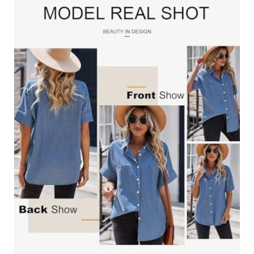 Vintage Sky Blue Plus Size Short Sleeve Blouse Summer Essential