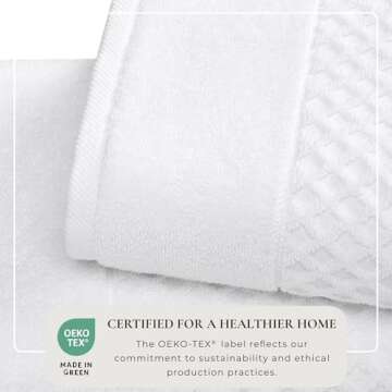 Great Bay Home White Bath Towels - 100% Cotton 4 Pack - Luxuriously Soft and Absorbent