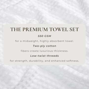 Great Bay Home 4 Pack White Bath Towels - Soft & Durable