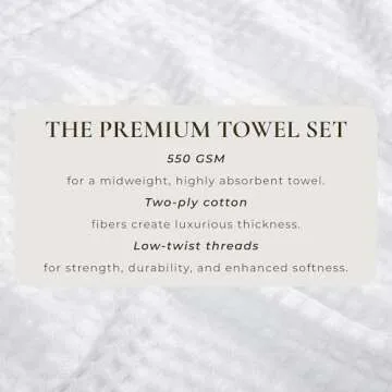 Great Bay Home 4 Pack White Bath Towels - Soft & Durable