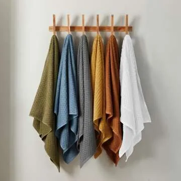 Great Bay Home 4 Pack White Bath Towels - Soft & Durable