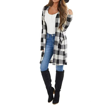 Lacozy Buffalo Plaid Cardigan for Women