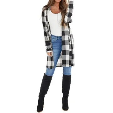 Lacozy Buffalo Plaid Cardigan for Women
