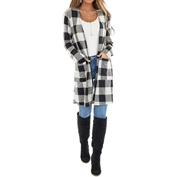 Lacozy Buffalo Plaid Cardigan for Women