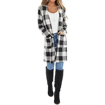 Lacozy Buffalo Plaid Cardigan for Women