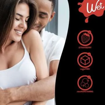 Wet Fun Flavors Strawberry 4 in 1 Warming Flavored Lubricant 9 Fl Oz, Premium Personal Lubricant, Men, Women and Couples, Ideal for Foreplay & Massage, Paraben Free, Gluten, Stain, & Sugar Free