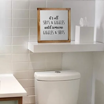 Funny Rustic Bathroom Sign for Unique Home Decor