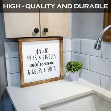 Funny Rustic Bathroom Sign for Unique Home Decor