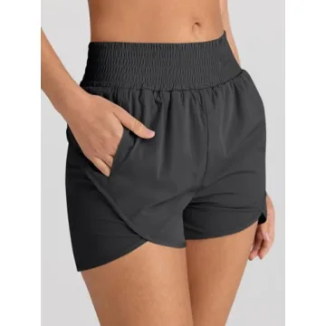 AUTOMET Women’s Athletic High Waisted Shorts with Pockets