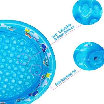 Inflatable 3 Rings Kiddie Pool for Toddlers - 48"X12", Safe Fun!
