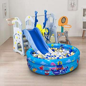Durable 3 Rings Kiddie Pool for Toddlers, Age 3+