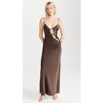 Lioness Women's Chocolate Maxi Dress - Elegant Fit