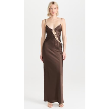 Lioness Women's Chocolate Maxi Dress - Elegant Fit