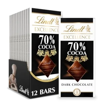 Lindt EXCELLENCE 70% Cocoa Dark Chocolate Candy Bar, Halloween Party Candy, 3.5 oz. (12 Pack)