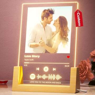 witfox NEXT DAY SHIPPING Spotify Plaque Personalized Gifts for Him Her - Spotify Glass Plaque Custom...
