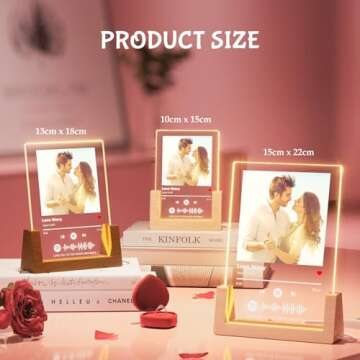 witfox NEXT DAY SHIPPING Spotify Plaque Personalized Gifts for Him Her - Spotify Glass Plaque Custom Gifts for Women Men - Acrylic Song Plaque with Picture Gifts - Customized Gifts for Couples