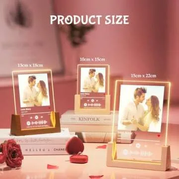 witfox NEXT DAY SHIPPING Spotify Plaque Personalized Gifts for Him Her - Spotify Glass Plaque Custom Gifts for Women Men - Acrylic Song Plaque with Picture Gifts - Customized Gifts for Couples