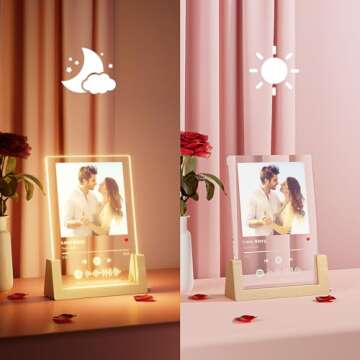 witfox NEXT DAY SHIPPING Spotify Plaque Personalized Gifts for Him Her - Spotify Glass Plaque Custom Gifts for Women Men - Acrylic Song Plaque with Picture Gifts - Customized Gifts for Couples