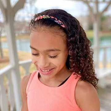 FROG SAC 4 Floral Headbands for Girls, Adjustable Braided Hairband Hair Accessories for Women, Teen Girl Cloth Fabric Head Bands, Kids Flower Braid Hairbands, Tween Easter Basket Stuffers