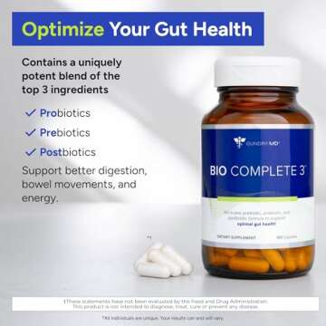 Gundry MD® Bio Complete 3, 3-in-1 Probiotics for Gut Health, Probiotic Supplements for Digestion, S...