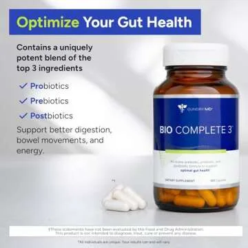 Gundry MD® Bio Complete 3, 3-in-1 Probiotics for Gut Health, Probiotic Supplements for Digestion, S...