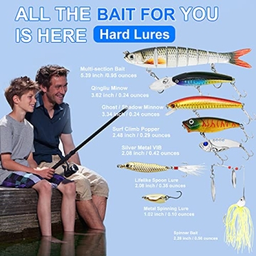 Fishing Lures Tackle Box Kit for Bass and Trout Fishing