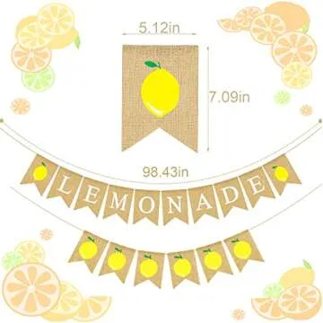LaVenty Burlap Lemonade Banner - Perfect Summer Party Decoration