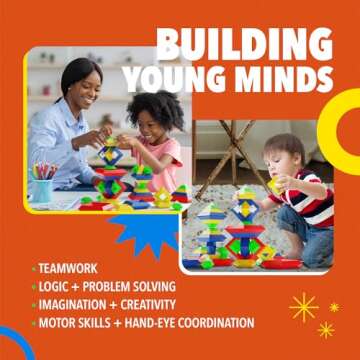 ETI Toys, STEM Learning, 30 Piece Stackem Pyramid for Kids - Safe, Creative Fun!