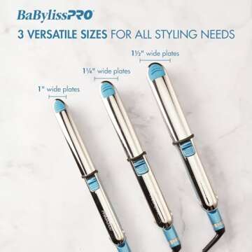 BaBylissPRO Nano Titanium Flat Iron Hair Straightener, 1" Prima Iconic Hair Straightener Iron & Curling Iron for Professional Salon Results and All Hair Types