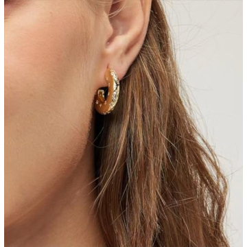 Elegant HUARJO Gold Plated Chunky Hoops Earrings for Women