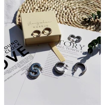 Elegant HUARJO Gold Plated Chunky Hoops Earrings for Women