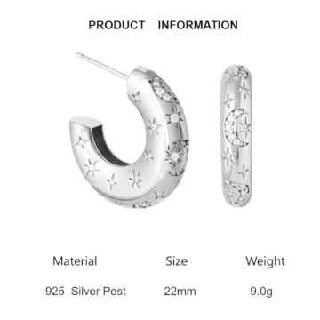 Elegant HUARJO Gold Plated Chunky Hoops Earrings for Women