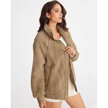 MEROKEETY Women's Warm Sherpa Jacket for Winter Style
