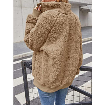 MEROKEETY Women's Warm Sherpa Jacket for Winter Style