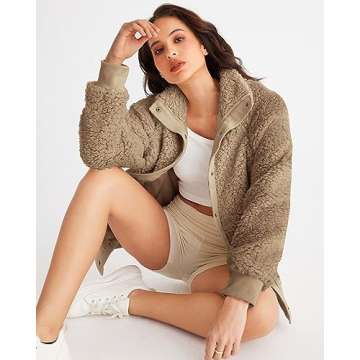 MEROKEETY Women's Warm Sherpa Jacket for Winter Style