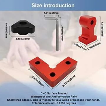 4-Pack Corner Clamps 90 Degree, 2.32"x2.32" Mini Aluminum Alloy Right Angle Clamps, Woodworking Posi...